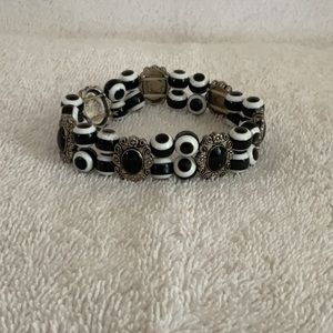 Black, White and Silver Bracelet